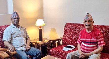 ओली र धवलशमशेरबीच भेट - चुनावी गठबन्धनबारे छलफल